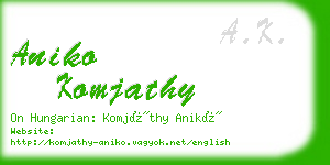 aniko komjathy business card